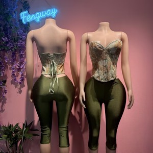 Completo Set Donna Primavera 2026: <span class=keywords><strong>Top</strong></span> Corto Stampa <span class=keywords><strong>Corsetto</strong></span> e Shorts in Raso - Completo Due Pezzi Y2K Abbigliamento Donna - Product Image 2