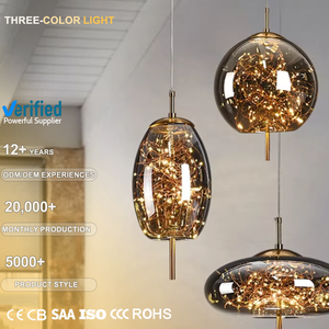 Nordic soggiorno cucina isola illuminazione moderna oro nero sfera di vetro lampade a sospensione per interni - Product Image 2