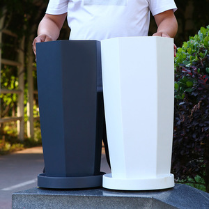 Planta verde <span class=keywords><strong>grande</strong></span> en <span class=keywords><strong>maceta</strong></span> de resina con bandeja para uso en el hogar, oficina, centro comercial o jardín - Product Image 2