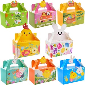 Decorative gift boxes, colored <b>paper</b> bags with <b>patterns</b> of egg rabbits and chickens, can be customized according to demand - Product Image 1