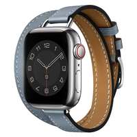 Bracelet de montre en cuir de luxe de remplacement pour Apple IWatch 8/7/6/5/4, boucle en acier inoxydable bicolore compatible