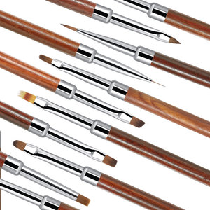 Source Factory Nail Art Brush Set Herramientas profesionales para pintar Liner Punta redonda Gel UV Tallado Gradiente Mezcla Manicura - Product Image 4