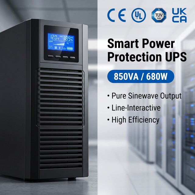 5P Series 5P850IG2 850VA 600W 230V CE UL ISO Line Interactive Tower UPS for Server Room IT Infrastructure Setup