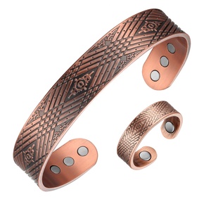 Pulsera de Terapia Magnética de Cobre Puro al 99.99%, Brazalete Ajustable Unisex para Alivio del Dolor de Artritis, Bio Magnética para la Salud y Bienestar - Product Image 1