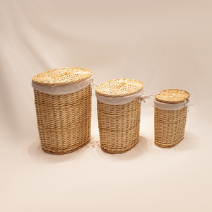 JY Wicker <strong>Round</strong> Shape Handmade Eco-Friendly Bathroom Laundry <strong>Basket</strong> Straw Rope Woven Seagrass <strong>Storage</strong> <strong>Basket</strong> - Product Image 1
