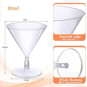 Bicchierini Monouso in Plastica Trasparente da 80ml 2oz per Dessert, Martini, Cocktail, Parfait, Vino e Shot - Product Image 5