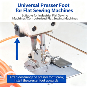Piedino Industriale Universale F502 per Orlatura a Soffiaggio d'Aria |   Piedino Pneumatico con Bordo Curvo per Chiffon di Seta |   Bordatrice per Cuciture Strette - Product Image 4