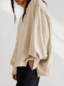 À vendre à chaud femmes col rond polaire anti-boulochage avant Logo tricoté à manches longues <span class=keywords><strong>sweat</strong></span>-shirt sport <span class=keywords><strong>Homewear</strong></span> - Product Image 6