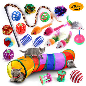 Nuevo Juguete Ecológico de Plástico para Gatos: Túnel Arcoíris Transfronterizo con Ratón de Peluche, Campana y Bola, y Juego de Resortes Divertidos para Gatos - Product Image 6