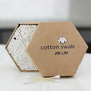 FOREST DAY Square, cotons-tiges biodégradables en bambou et <span class=keywords><strong>coton</strong></span>, boîte en papier jetable pour le nettoyage des oreilles et l'application de maquillage - Product Image 4