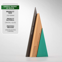 Prix d'entreprise personnalisés Souvenirs d'événement annuel Trophées de cristal de glaçure colorée de feuille verte Style vert Trophée de glaçure colorée