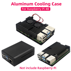 Carcasa de Aluminio para Raspberry <span class=keywords><strong>Pi</strong></span> 4 Modelo B, Carcasa Blindada, Refrigeración Pasiva, Radiador, Ventilador Doble Opcional - Product Image 1