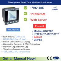 Medidor de Energía Trifásico LCD de 96x96 mm, RS485, Ethernet, Modbus TCP, Multifunción, Precisión de 0.5S, Servidor Web para Control Remoto