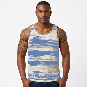 Wholesale Custom Men's Gym <b>Vest</b> Fitness Singlet Plus Size Cotton <b>Stringer</b> Tank Top Casual Breathable Knitted Workout Muscle - Product Image 3