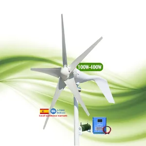 Almacén en el extranjero generador de viento horizontal máquina de turbina de viento 400W 600W pequeños generadores de viento
