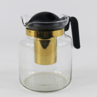 Théière en verre transparent de bouteille d'eau résistante à la chaleur de haute qualité avec filtre Pot de thé infuseur individuel en acier inoxydable