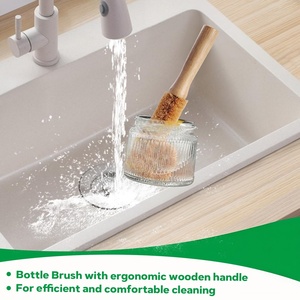 Hot Sales Kitchen Sink Cleaning <b>Brush</b> Natural Bristles Pot <b>Brush</b> Bamboo Handle Dish Scrubber Wooden Dish <b>Scrub</b> <b>Brush</b> - Product Image 3