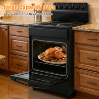 Kompor Gas Listrik Profesional Multifungsi 7000W 20 Inci Besi Hitam 220V dengan Oven