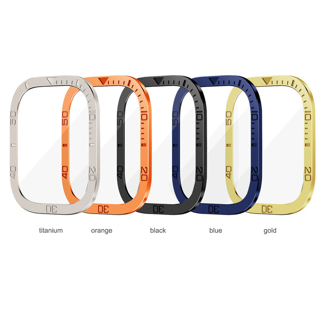 Luxury 3D Tempered Glass Screen Protective Film Case for IWatch Ultra 49mm Metal Frame with Time Scale Watch Film