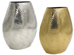 Juego de 2 Macetas Modernas de Metal en Plata y Dorado, Maceteros Decorativos Texturizados para Decoración de Interiores de Hogar, Oficina y Hotel - Product Image 5