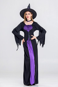 Disfraces <span class=keywords><strong>de</strong></span> vampiro <span class=keywords><strong>de</strong></span> <span class=keywords><strong>bruja</strong></span> <span class=keywords><strong>de</strong></span> Halloween para mujeres adultas miedo púrpura carnaval fiesta actuación Drama mascarada ropa <span class=keywords><strong>con</strong></span> sombrero - Product Image 2