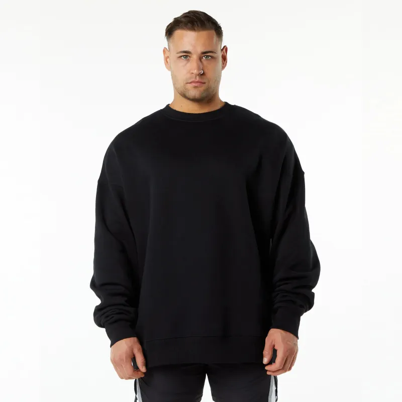 Hoodie hitam warna polos Logo kustom Sweatshirt olahraga Pullover polos ukuran besar pria grosir