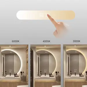 Miroir esthétique irrégulier demi-cercle lumière led miroir tactile interrupteur pour salle de bain miroirs décoratifs mur moderne