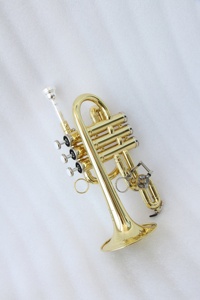 Modèle professionnel vannes rotatives Piccolo chinois <span class=keywords><strong>trompette</strong></span> Instruments de musique BB/A trompetas embout en laiton sac étui anches - Product Image 3