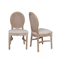 Chaises en bois Louis à dossier en rotin vintage, empilables, pour banquets, réceptions et restaurants d'hôtel, vente en gros