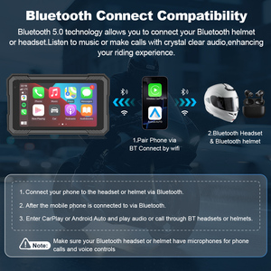 หน้าจอสัมผัสไร้สายขนาด 5 นิ้วสำหรับมอเตอร์ไซค์ รองรับ CarPlay และ Android Auto พร้อมระบบนำทาง GPS กันน้ำระดับ IP67 ตัวยึดแบบถอดเร็ว รุ่น ZC11F - Product Image 5