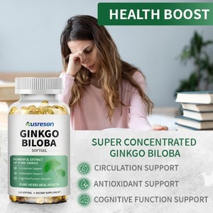 Ausreson kapsul lembut Ginseng <span class=keywords><strong>Ginkgo</strong></span> <span class=keywords><strong>Biloba</strong></span>, kapsul Softgel 1000mg suplemen energi otak 120 mg 500mg <span class=keywords><strong>Ginkgo</strong></span> <span class=keywords><strong>Biloba</strong></span> lembut - Product Image 3