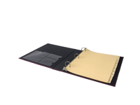 Classeur à levier A4 en cuir PU avec anneaux de verrouillage, porte-cartes en PVC, estampage à chaud doré, impression UV, organisation de documents de bureau