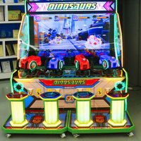 Machine de jeu d'arcade de tir à l'eau Dinosaure, à monnayeur, 4 joueurs, en anglais, garantie 1 an, pour enfants heureux