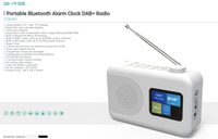 Weißes DAB FM AM Tragbares Radio mit Größerem Niedlichem Farbdisplay und TFT