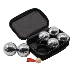 Jeu de boules de pétanque 6 boules en métal argenté pour intérieur, avec emballage en nylon et matériel en acier, équipement sportif haut de gamme - Product Image 2