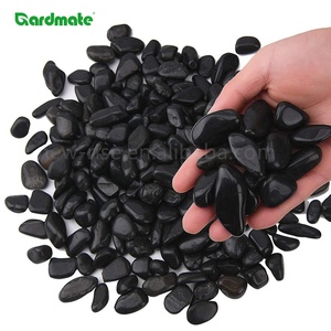 1.8KG Black Modern Waterproof Decorative <strong>River</strong> Stones for Potted Plants Landscaping Patio Garden Vase Pond Fountain - Product Image 1