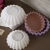 Moule en silicone Poppy, plaque ronde à dentelle ondulée, pour bougies, coupelles et bols de rangement, pour la création de bijoux en résine époxy et de créations en plâtre