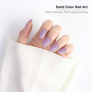 AIERFEI 30 pièces <span class=keywords><strong>lilas</strong></span> violet ovale faux ongles doux violet clair couleur unie <span class=keywords><strong>Gel</strong></span> doux presse sur les ongles en gros pour le commerce de détail - Product Image 2