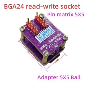 BGA24 Read-Write Socket Chip Burning Test Car Adapter 5X5 Ball Flip Probe IC Socket - Product Image 2