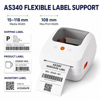 Imprimante d'étiquettes d'expédition thermique directe USB WiFi Bluetooth AS340 4x6 300 DPI 150 mm/s pour la logistique de codes-barres (vente en gros)