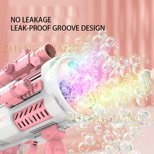Zhengguang đồ chơi gatling LED phun bọt pháo tự động tên lửa với ba lô bong bóng trẻ em Máy Bazooka bong bóng Súng đồ chơi - Product Image 4