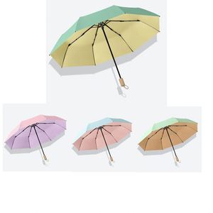 Paraguas con Protección UV UPF 50+ con Mango de Madera, Ligero, Plegable, para Sol y Lluvia, Apertura y Cierre Automáticos, para Viajes - Product Image 1