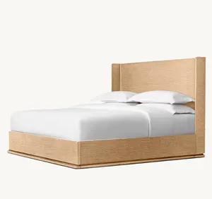 Venta de fábrica Muebles para el hogar Marco de cama de madera de roble Cama de dormitorio de lujo