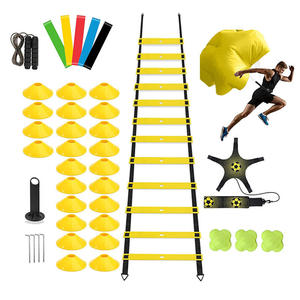 Conjunto de Escalera de Agilidad para Entrenamiento de Fútbol con Conos Marcadores, Paracaídas de Resistencia, Escalera Blanda y Cuerda para Saltar - Modelo - Product Image 6
