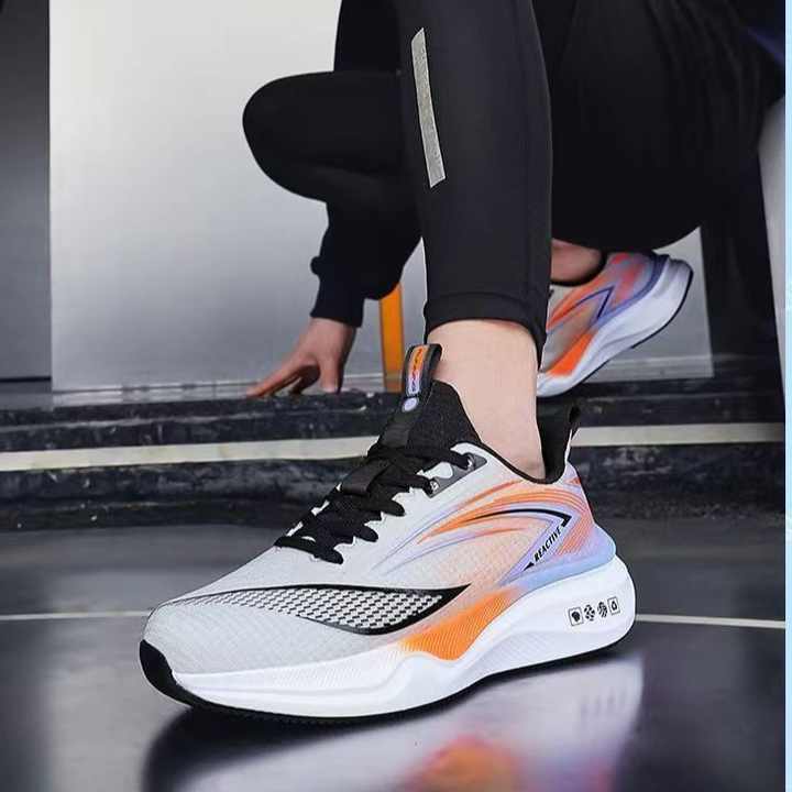 2024 Men's High-End Casual Sneakers Mesh Breathable Low-Top Running Shoes Lace-Up Summer Color ...