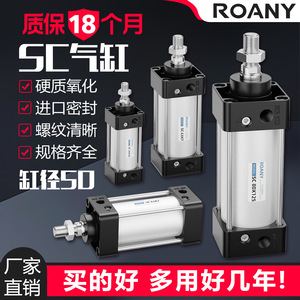 กระบอกสูบมาตรฐาน Roany รุ่น Sc80x125 อลูมิเนียมอัลลอยด์ แบบลูกสูบเดี่ยว สำหรับระบบอัตโนมัติในอุตสาหกรรม - Product Image 2