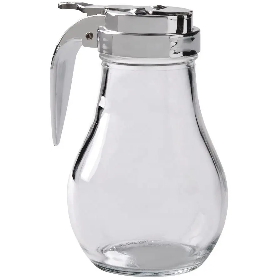 14 Ounce Syrup Dispenser with Cast Zinc Top Chrome Plated Alloy Top