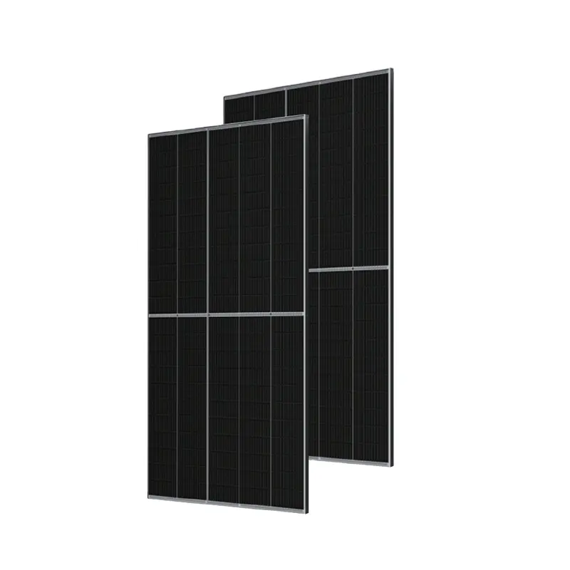 도매 N1266D 720 와트 모노 결정 태양 전지 패널 경량 전체 블랙 이얼굴 Topcon HJT 디자인 유리 전면 커버 700W