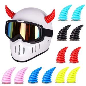 2 Pcs Helmet Devil Horns with Suction Cups Motorcycle Helmet Devil Horn Decoration <b>Car</b> Roof <b>Ornament</b> 3D <b>Car</b> Hood Stickers - Product Image 3