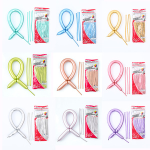 100 pièces/sac 260 Long épais Chrome couleur métallique <span class=keywords><strong>Air</strong></span> Globos décorations de fête d'anniversaire magique Long brillant métal Latex ballons - Product Image 2